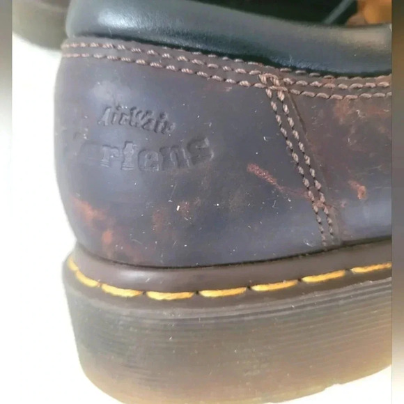 DR. MARTENS AIRWAIR brown leather classic lace-up oxfords work shoes, Men's 10 - Picture 3 of 13